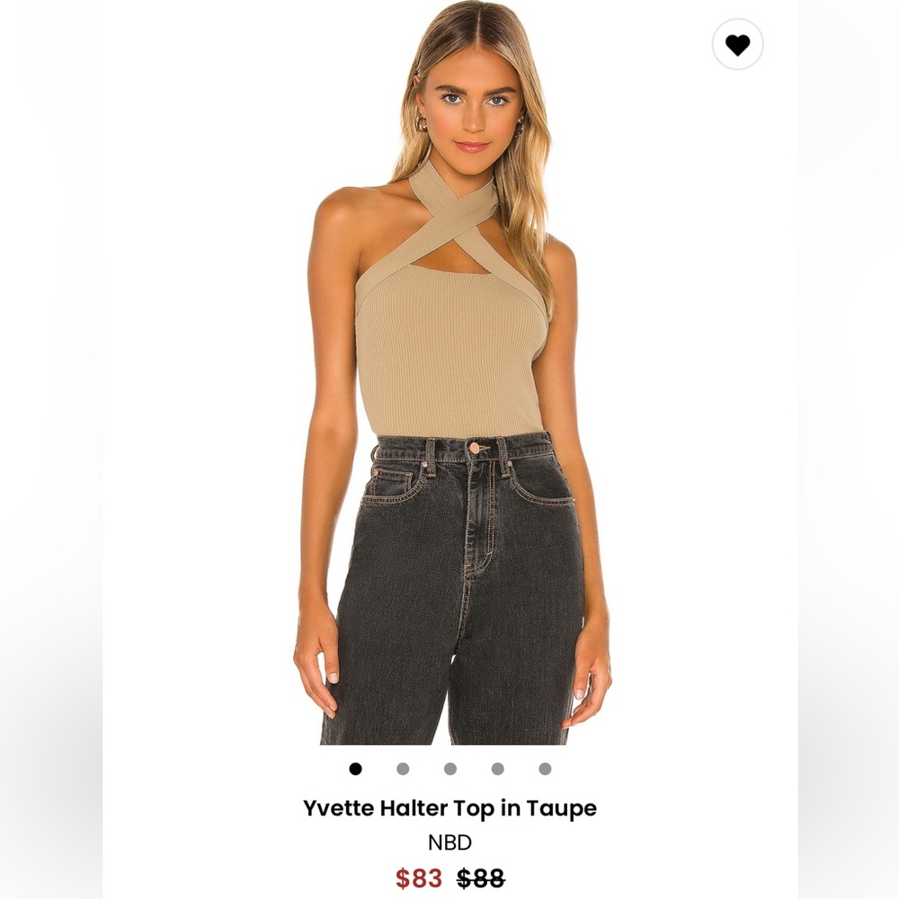 NBD Yvette Halter Top in Taupe